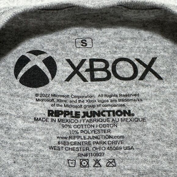 XBOX Men's Small Short Sleeve Graphic T Shirt Gray + Green Logo Ripple Junction - Picture 3 of 10